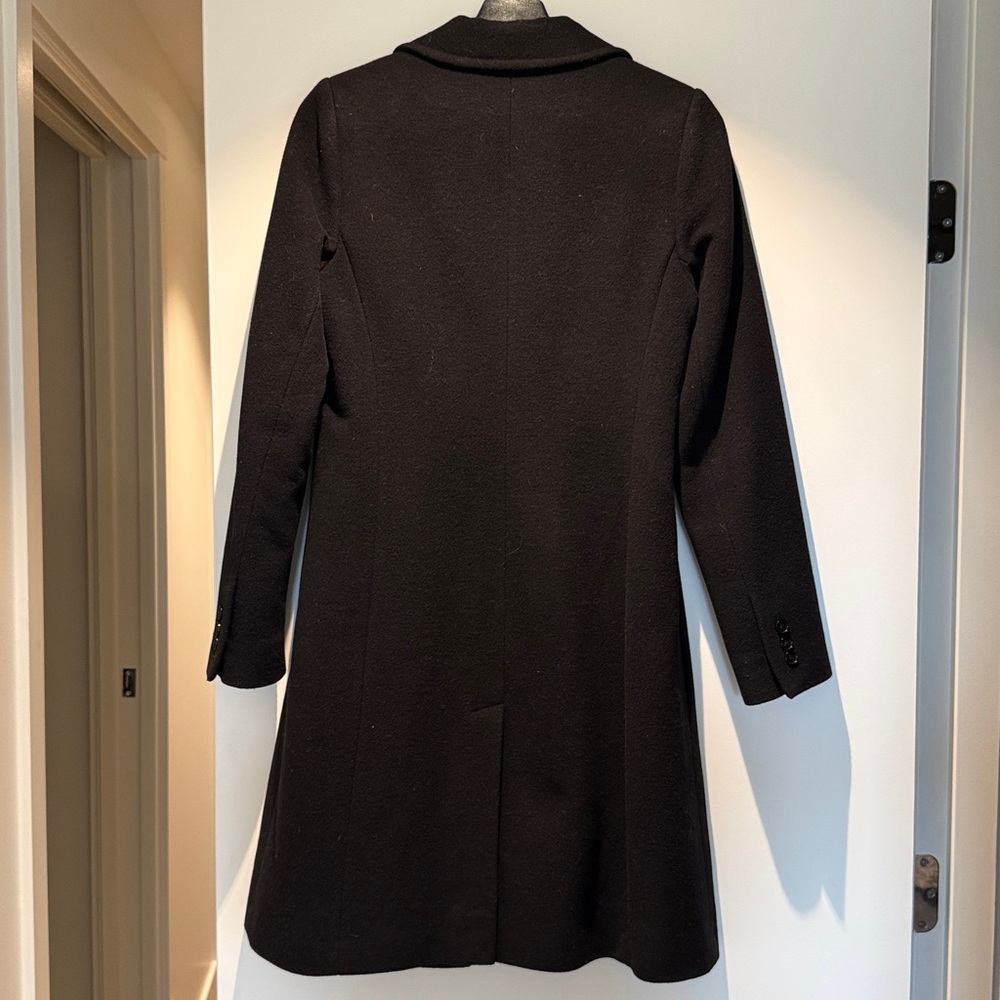 Elegant Wool Black Women's Coat - Picture 4 of 7